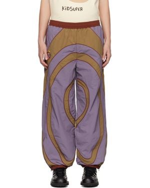 Kidsuper Ronaldinhoエディション ブラウン&パープル タフタ トラックパンツ