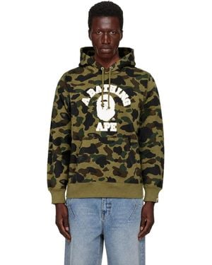 A Bathing Ape Khaki 1St Camo University Hoodie - Green