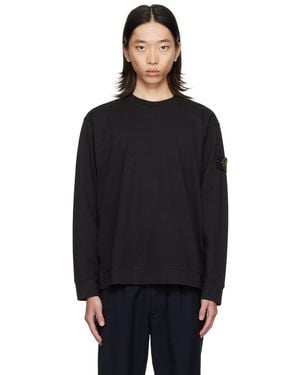 Stone Island ブラック ロゴパッチ スウェットシャツ