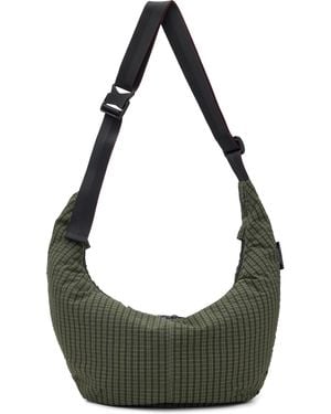 Comme des Garçons グリーン Grid Check Pattern バッグ - ブラック