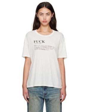 R13 Off- 'Fuck' Relaxed T-Shirt - White