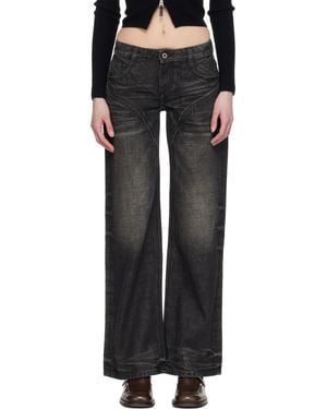 Fax Copy Express Dirty Wash Straight Jeans - Black