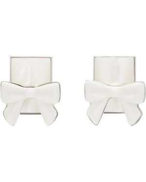 ShuShu/Tong Yvmin Edition Ceramics Bowknot Square Earrings - Black