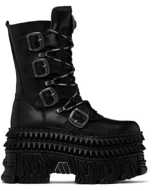 Vetements New Rockエディション ブラック レースアップブーツ