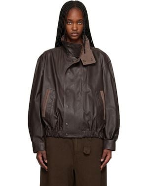 Lemaire Soft Blouson Leather Jacket - Black