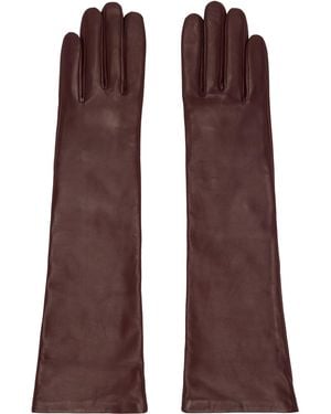 Handsome Stockholm Burgundy Essentials Long Gloves - Brown