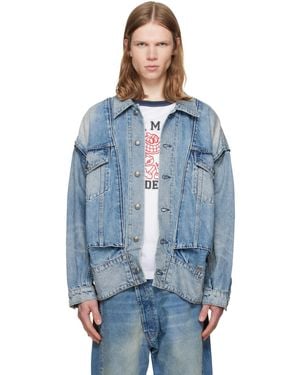 R13 Roxy Moto Denim Jacket - Blue
