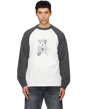 we11done Teddy Raglan Jumper - White