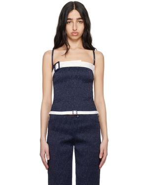 Super Yaya Audrey Belt Tank Top - Blue
