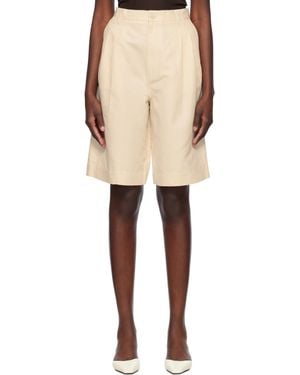 Filippa K Relaxed Pleated Cotton Linen Shorts - Natural