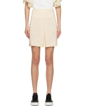 See By Chloé Beige Button Miniskirt - Black