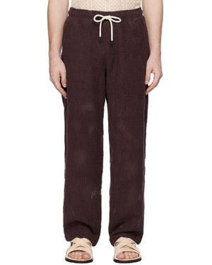 Oas Heavyweight Crochet Drawstring Sweatpants - Brown