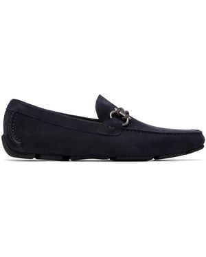 Ferragamo Gancini Ornament Driver Loafers - Blue