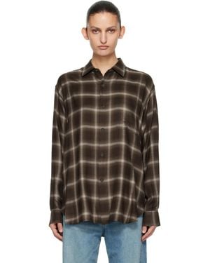Ssstein Check Oversized Ls Shirt - Black