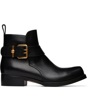 Versace Bottes Orlando Noires En Cuir