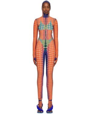 Jean Paul Gaultier オレンジ Dots ジャンプスーツ - ブラック
