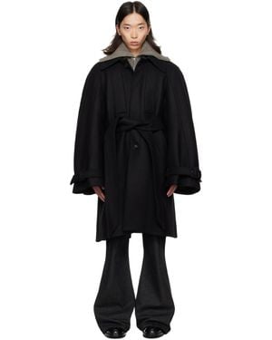 Egonlab Manteau Long Noir À Manches Raglan