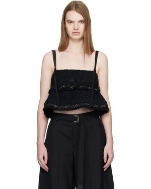 Sacai Tweed Camisole - Black