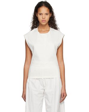 Subtle Le Nguyen Scoop Neck Tank Top - White