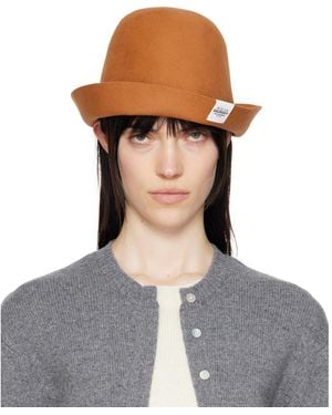 Ruslan Baginskiy Tan Bell-Shaped Felt Hat - Brown