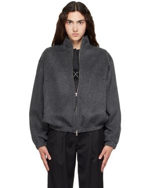 NOTHING WRITTEN Plaza Zip Blouson Jacket - Black