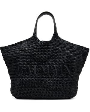 Balmain Crochet Tote - Black