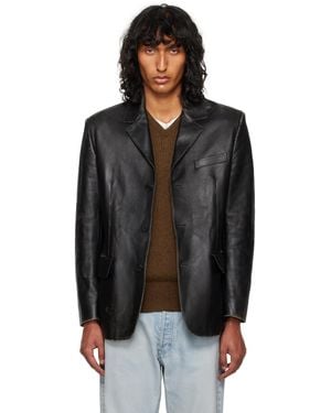 The Row Genki Leather Jacket - Black