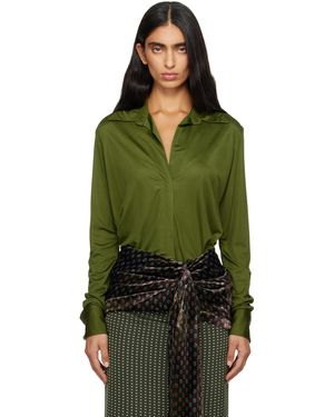 Dries Van Noten Satin Shirt - Green