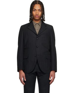 Comme des Garçons Dobby Stripe Blazer - Black