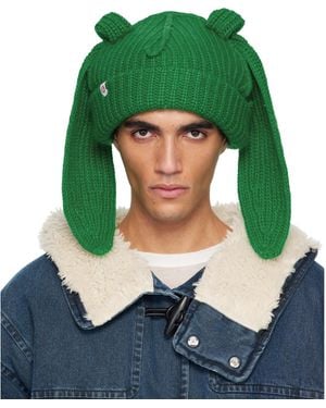Charles Jeffrey Mohair Chunky Rabbit Beanie - Green