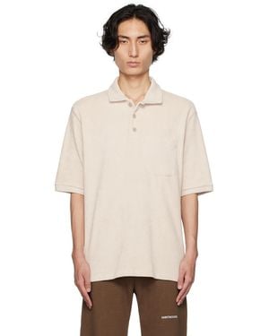 SAINTWOODS Spread Collar Polo - Natural