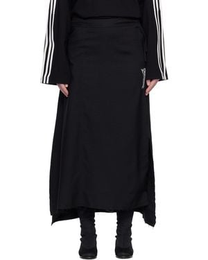 Y-3 Sport Uniform Raw Cut 3 Stripes Midi Skirt - Black