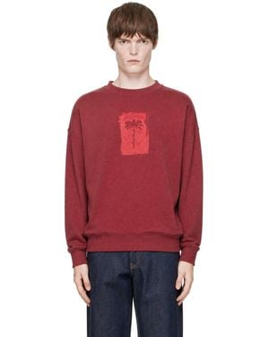 Palm Angels Palm Tree Crewneck Sweatshirt - Red
