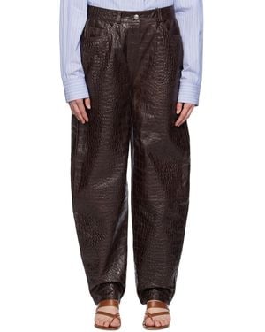 Saks Potts Brown Scarlett Leather Trousers - Black