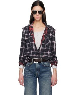 R13 Shredded Seam Reversible Shirt - Black