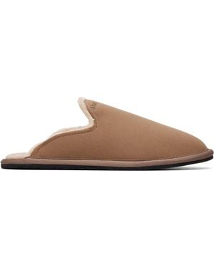 BOSS Faux-Shearling Lined Slippers - Brown