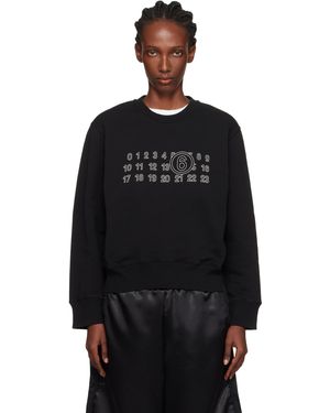 MM6 by Maison Martin Margiela ブラック Unbrushed Sweat Jersey スウェットシャツ