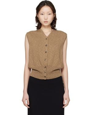 Cordera Khaki Flecked Cotton Waistcoat - Black