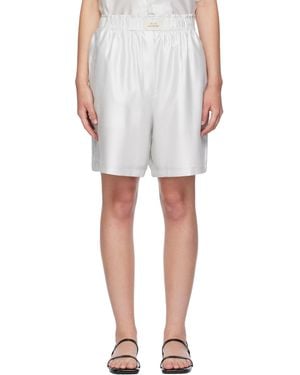 SILK LAUNDRY Short Boxeur Argenté - Blanc