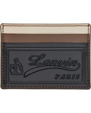 Lanvin 'Tricolor' Leather Card Holder - Black