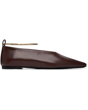 Jil Sander Burgundy Ring Ballerina Flats - Brown