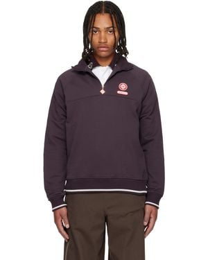 CASABLANCA Burgundy Quarter Zip Laurel Sweatshirt - Purple