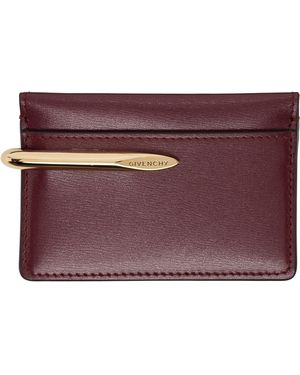 Givenchy Burgundy Pinch Card Holder - Purple