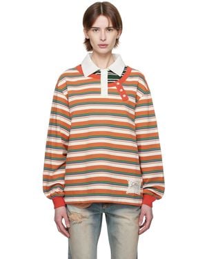 ANDERSSON BELL Piqué Inserted Long Sleeve Polo - Orange