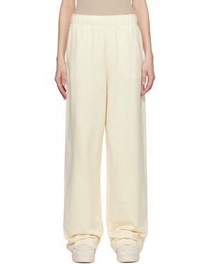 Moncler Off- Wide Leg Cotton Joggers - Natural