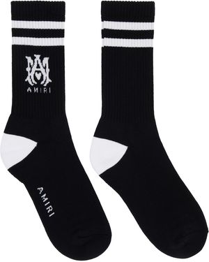 Amiri Chaussettes Noires À Logo Et À Monogramme