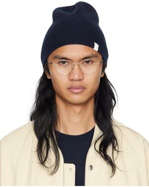 Jil Sander ネイビー ニットビーニー - ブルー