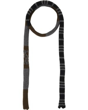 STEFAN COOKE Stripe Knit Scarf - Black