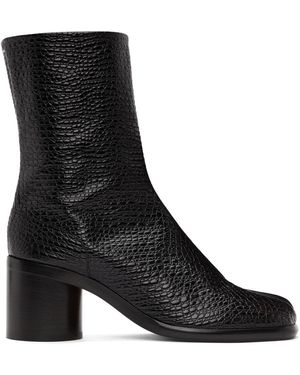 Maison Margiela Black Pebble Mid Heel Tabi Boots