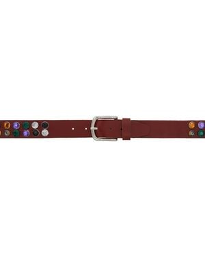 Bode Burgundy Gem Stud Belt - Black